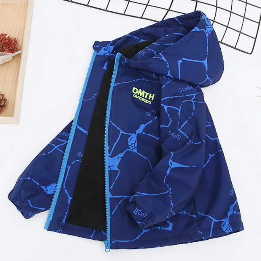 Boys Fashion Outdoor Jacket Thick Winter Waterproof Jackets For Kids Warm Clothes Autumn Boys Windbreaker Hooded CoatXJ241214