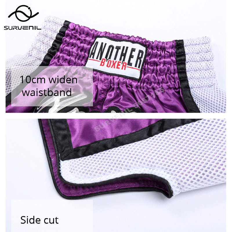 Muay Thai Pants Embroidery Boxing Shorts Women Men Satin Fight Kickboxing Training Trunks Kids Boy Girl Martial Arts MMA Clothes