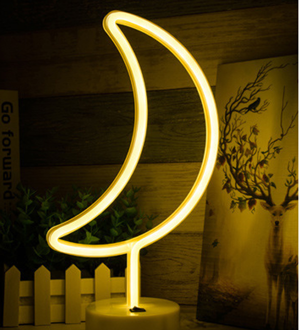 Indoor Neon LED Lamp for Home Decor - Multi-Color, Rechargeable via Battery or USB