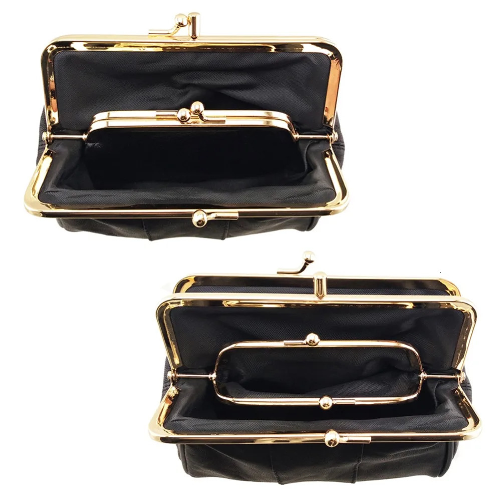 NICOLE CO Original Womens Sheepskin Coin Wallet Girls Metal Frame Change Money Bag Genuine Pickup Bracket Small Wallet 241212