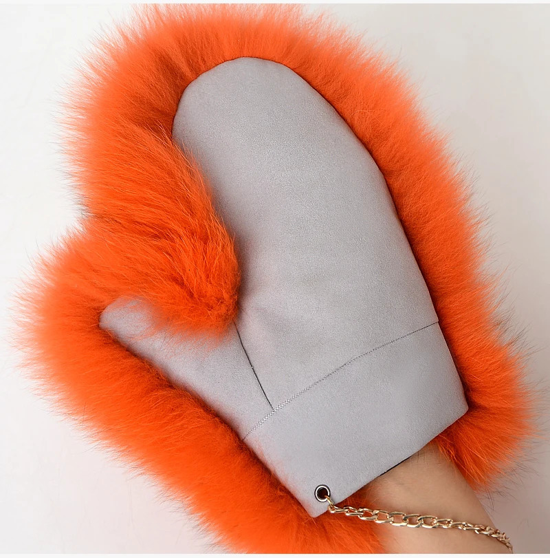 2024 Winter Selling Womens Natural Fur Gloves Warm 100 Genuine for Girls Fashion 241212