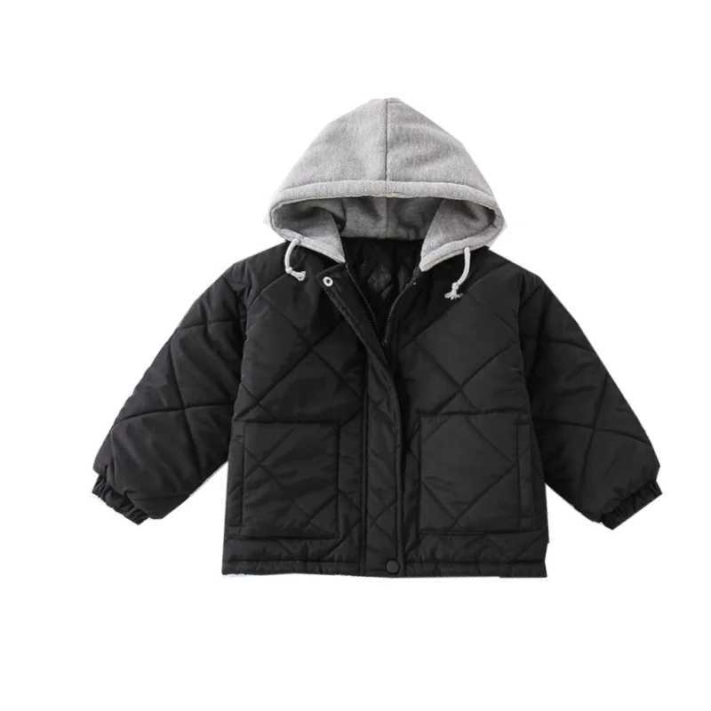 Boys Coat Cotton Jacket Windbreak Outerwear 2024 Black Winter Autumn Thicken Warm Cotton Christmas Gift Childrens ClothingXJ241214