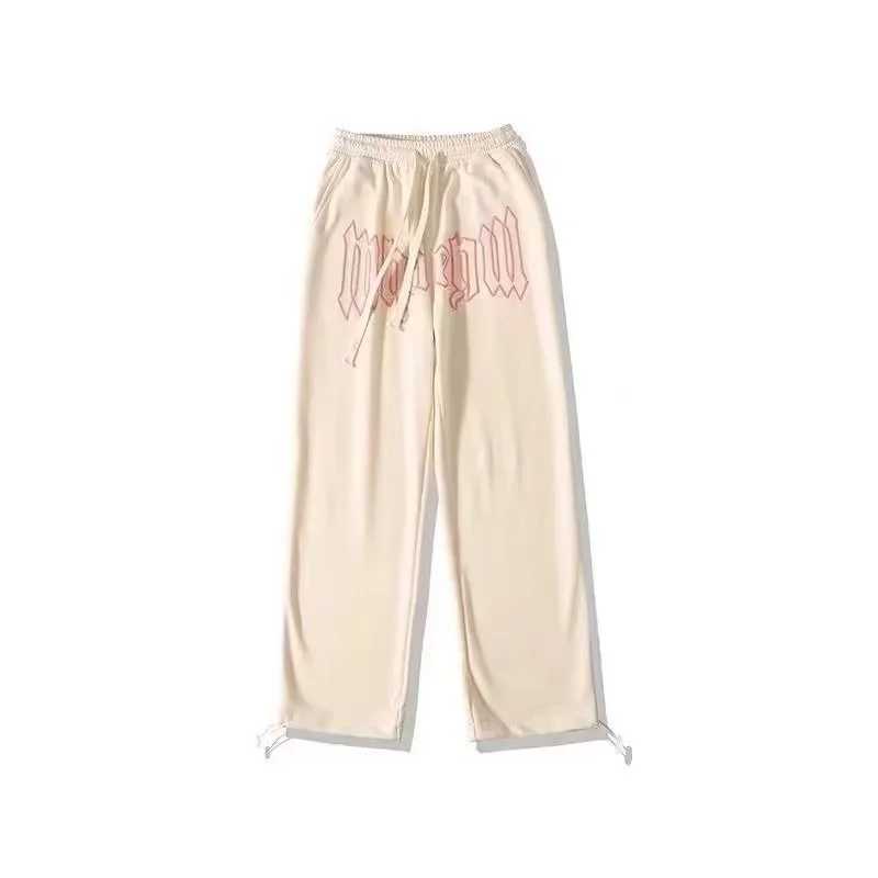 American Style Letter Print Straight Pants For Men High Street Loose Trousers Casual Joggers Hip Hop Drawstring Sweatpants X2503191