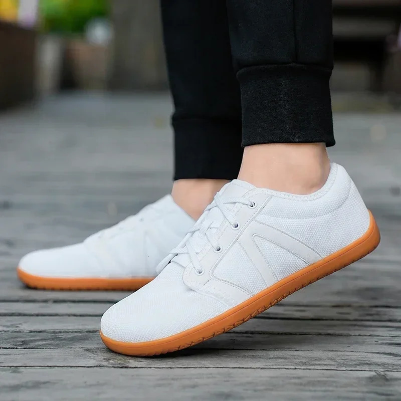 Mens Minimum Barefoot Sneakers Wide Fit Zero Drop Sole Relaxation Mens Cross Barefoot Shoes Wide Shoe Box 241213