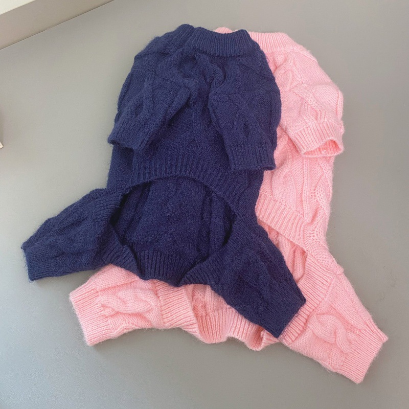 Dog Sweater with Hats Knitted Dog Clothes 4 Legs Dog Jumpsuit Sweater Pullover Winter Coats Solid Color Puppy Sweater Warm Cat Sweater Dog Sweaters fo