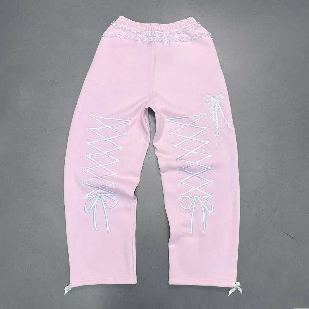 Fashion Y2k new autumn and winter hoodie two-piece set suitable for Wenyuansu hip-hop bow embroidery loose sportswear casual fashion sportswear Y25112