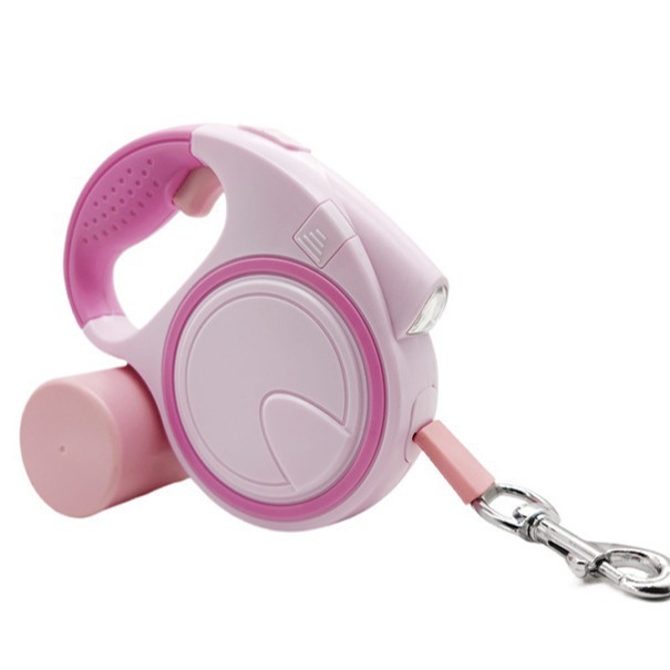5M Retractable Dog Leash Automatic Pet Walking Lead with Waste Bag Holder for Small Medium Dogs