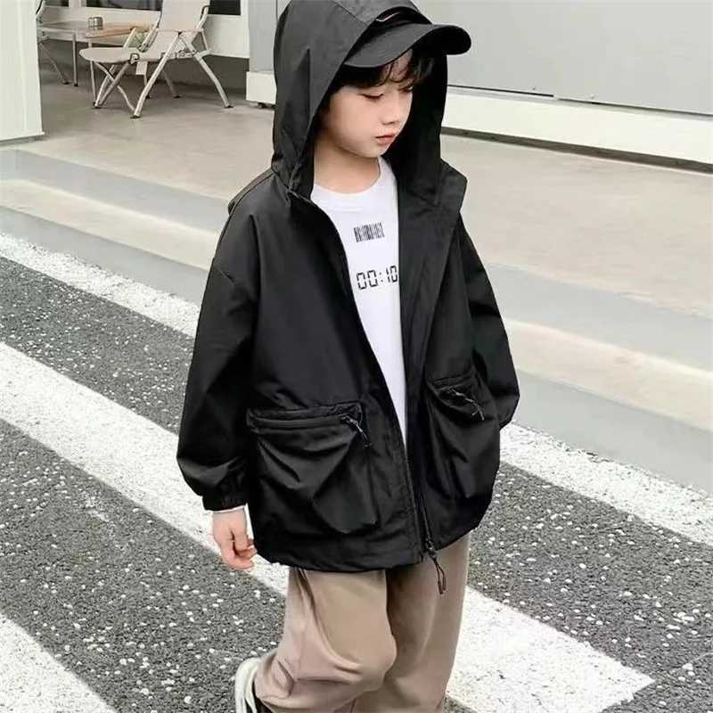 Boys Coat Jacket CottonWindbreak 2024 Zipper Warm Plus Thicken Tracksuit Spring Autumn School Childrens ClothingXJ241214