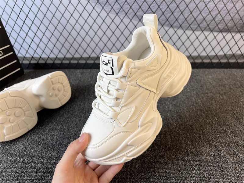 Thick soled daddy shoes women 2024 spring new small height shoes all casual outdoor sports shoes