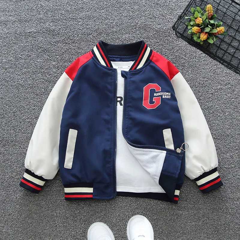 Spring and Autumn Boys and Girls Baseball Suit Long sleeved Zipper Fashion Letter G Windproof Coat Top Childrens JacketXJ241214