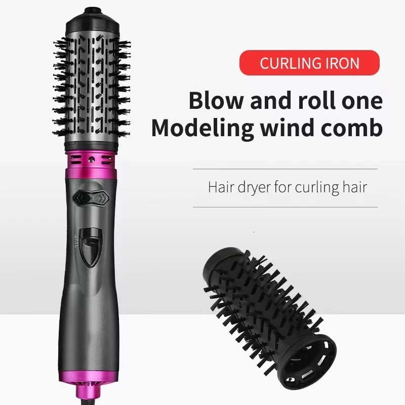 Multifunctional 3 In 1 Automatic Curler Round Rotating Hair Brush Hot Air Dryer Volumizer Styler