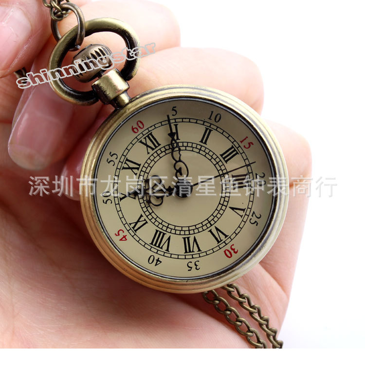 Roman numerals scale pocket watch quartz retro chain watch men and women hundred models thickness 10mm dial diameter 25mm not waterproof alloy 011