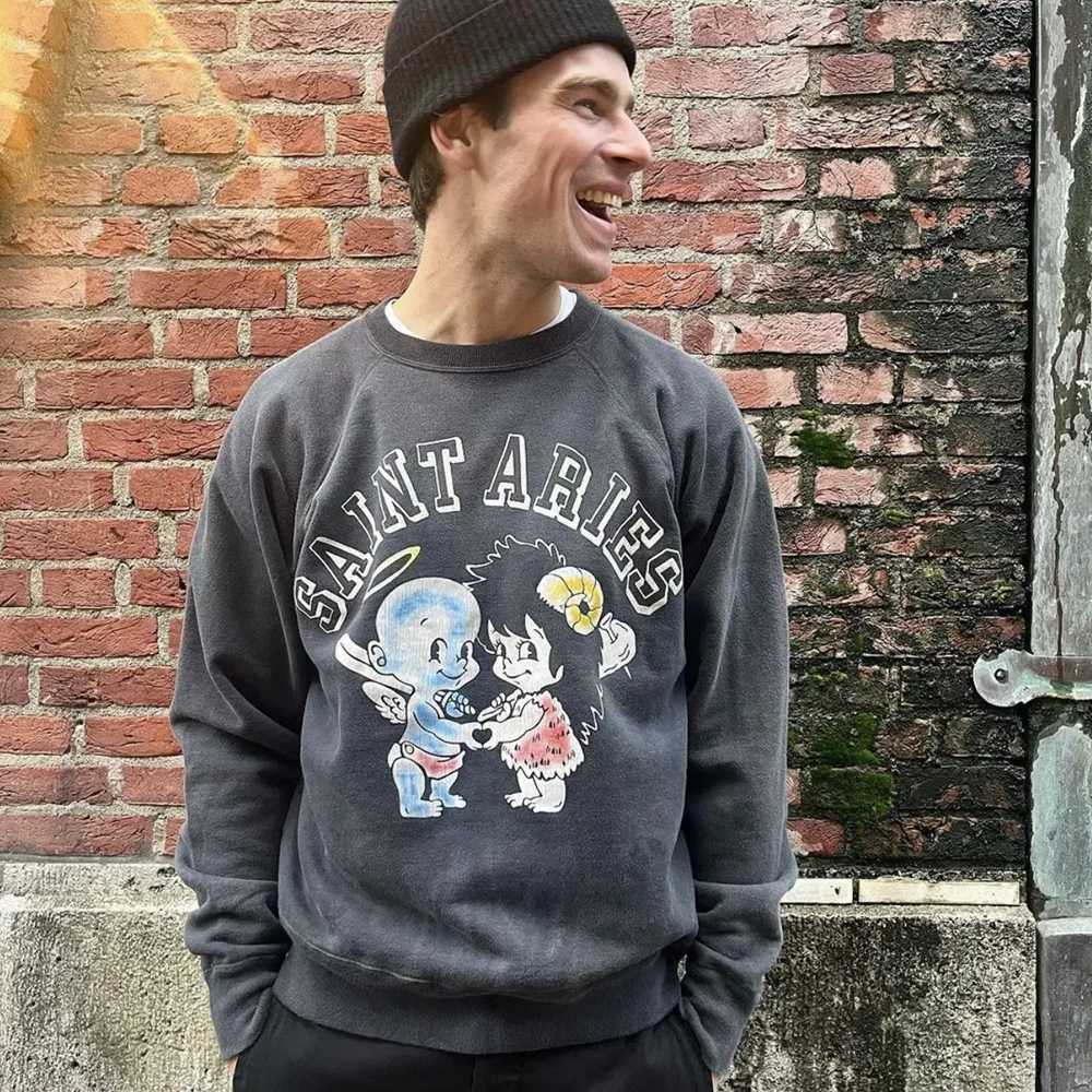 Yao Fashion Saint of Michael Vintage Angel Baby Graphics Print Strtwear Casual Loose Pullover Mens Sweatshirt Hoodie X241216