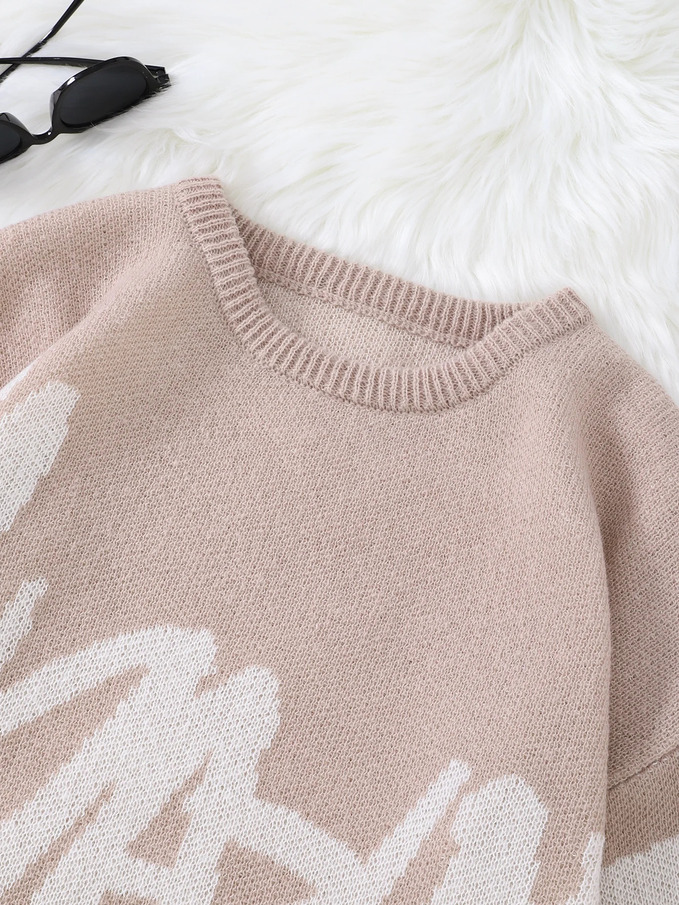 Spring Autumn Graffiti Jacquard Pattern Pullover Sweater Casual Round Neck Contrast Color Knitted Mens 241216