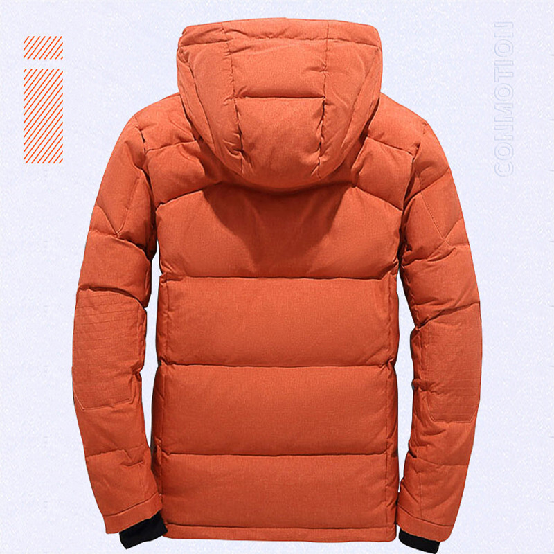Winter Down Jacket Men White Duck Coat Windproof Warm Travel Camping Overcoat New In Thicken Solid Color Hooded Male Clothing