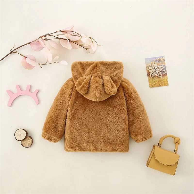 (9 Months -3 Years Old) New Pink Long Sleeved Baby Girl Coat For Autumn And Winter Simple Sle Warm ChildrenS ClothingXJ241214