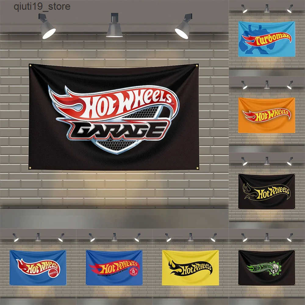 Banner Flags 3x5 FT Hotwheels Flag Polyester Printed Flags for Room Garage Decor J241216