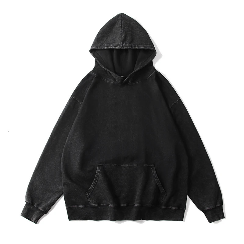 Ultra fine 100% cotton extreme mens and womens hooded sweatshirt with shoulder drop retro fashion cotton washed loose hooded sweatshirt 2024 241209