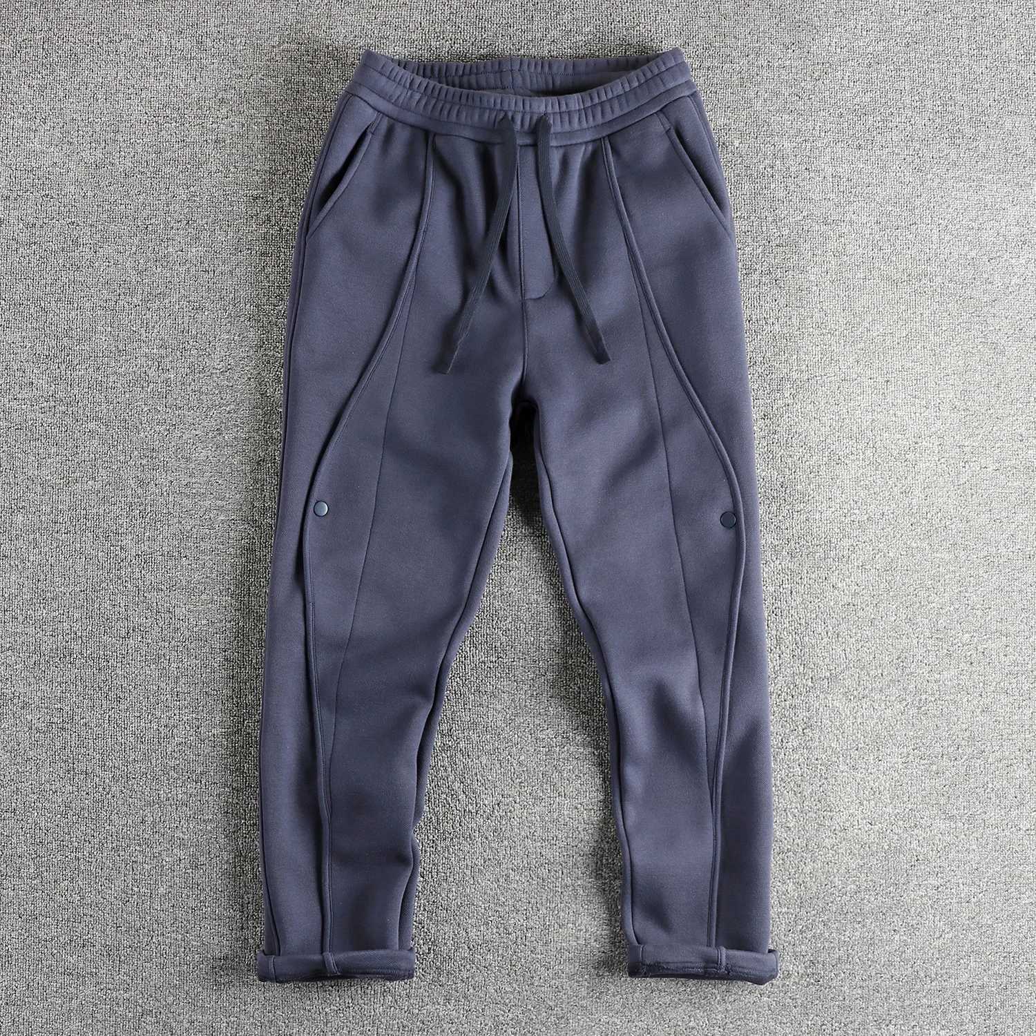 2024 Autumn and Winter New American Retro Thick Velvet Sweatpants Mens High Street Washed Drawstring Casual Loose Sports Pants X241216