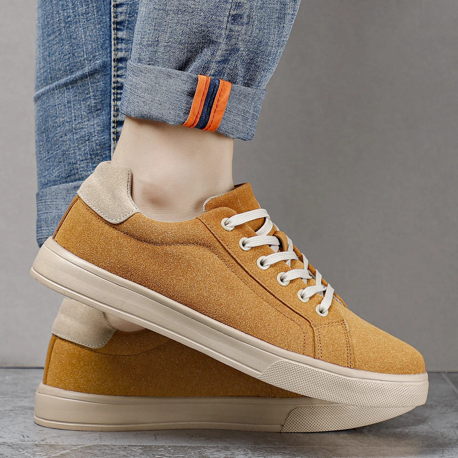 Mens shoes mens sports shoes leather plush comfortable lightweight casual shoes outdoor walking shoes Plus size 39- 241213