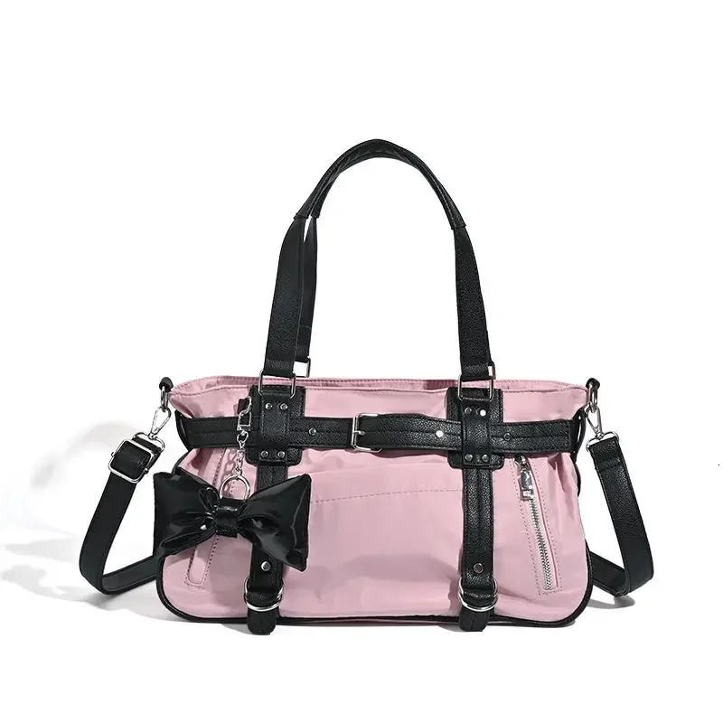 Gainny Y2k large capacity pink travel cross body bag for women Versatile Leopard Print shoulder bag 2024 trend sports and fitness handbag 241212