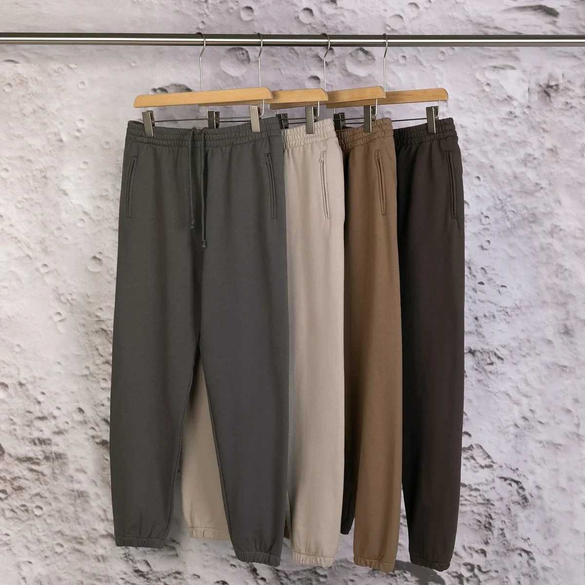 Donda loose solid color unisex pants sports and casual zipper pocket mens sports pants X241216