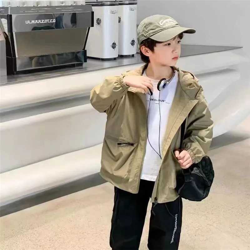 Boys Coat Jacket CottonWindbreak 2024 Zipper Warm Plus Thicken Tracksuit Spring Autumn School Childrens ClothingXJ241214