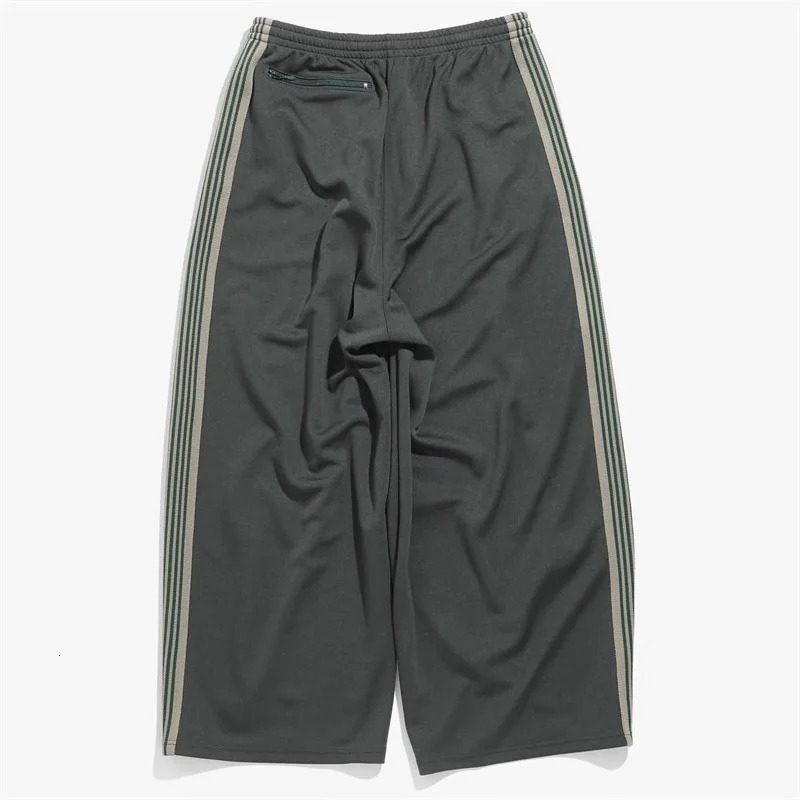 Blue Green Butterfly Embroidered Sports Pants Mens Hip Hop Ribbon Stripe Wide Leg High Quality Trouser Inner Label 241212Z