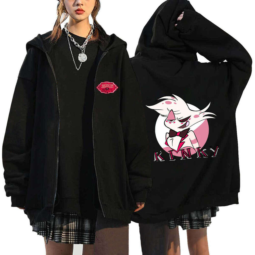 Hazbin Hotel Hell Inn Zipper Men's and Women's Casual Sports Hoodie Top Cardigan Coat