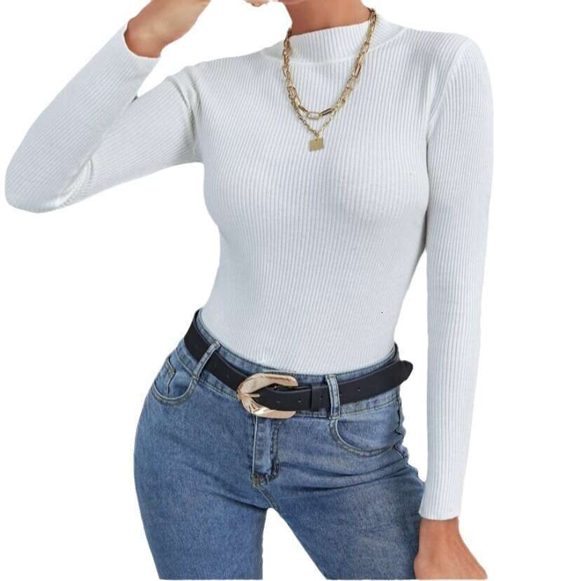 New European And American Foreign Trade Women's Half High Collar Pullover Knitted Clothes For Autumn Women