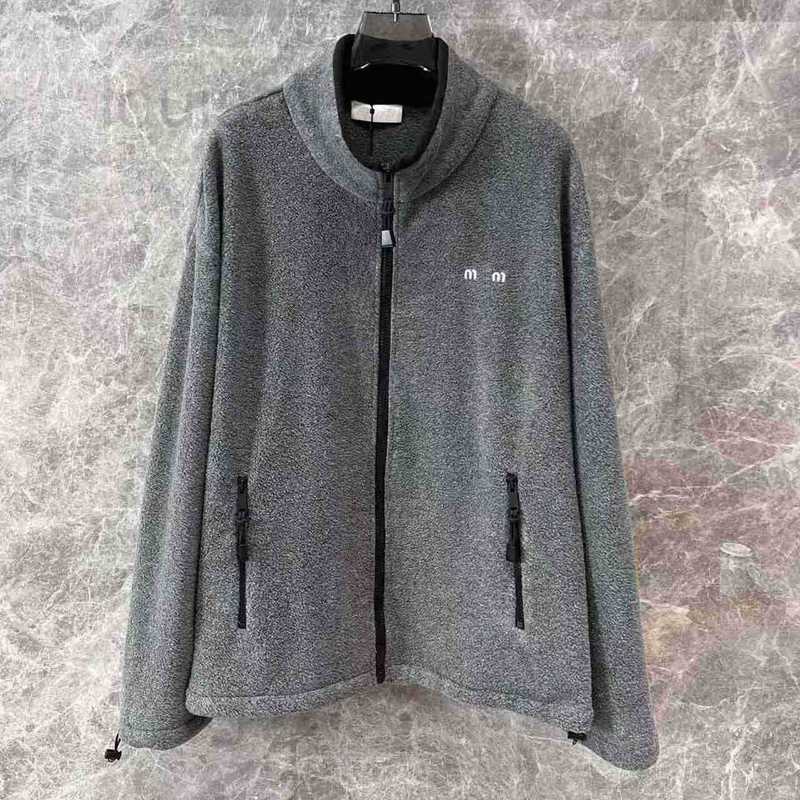 Women's Jackets Designer Brand 24 Early Autumn New Clothing Reduced Age Letter Long Sleeve Fleece Stand Up Collar Zipper Loose Versatile Coat HB3H
