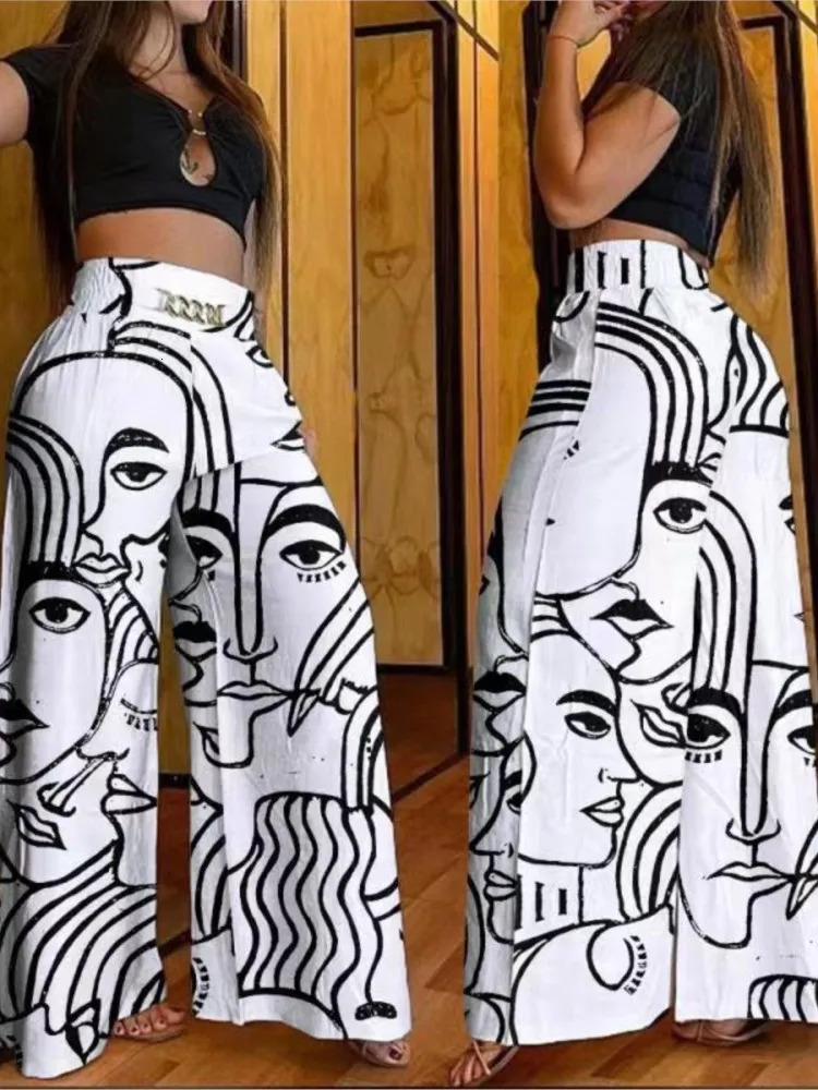 Womens casual long Trouser fashionable solid office womens high waisted Flared Pants clothing 2023 elegant 241212