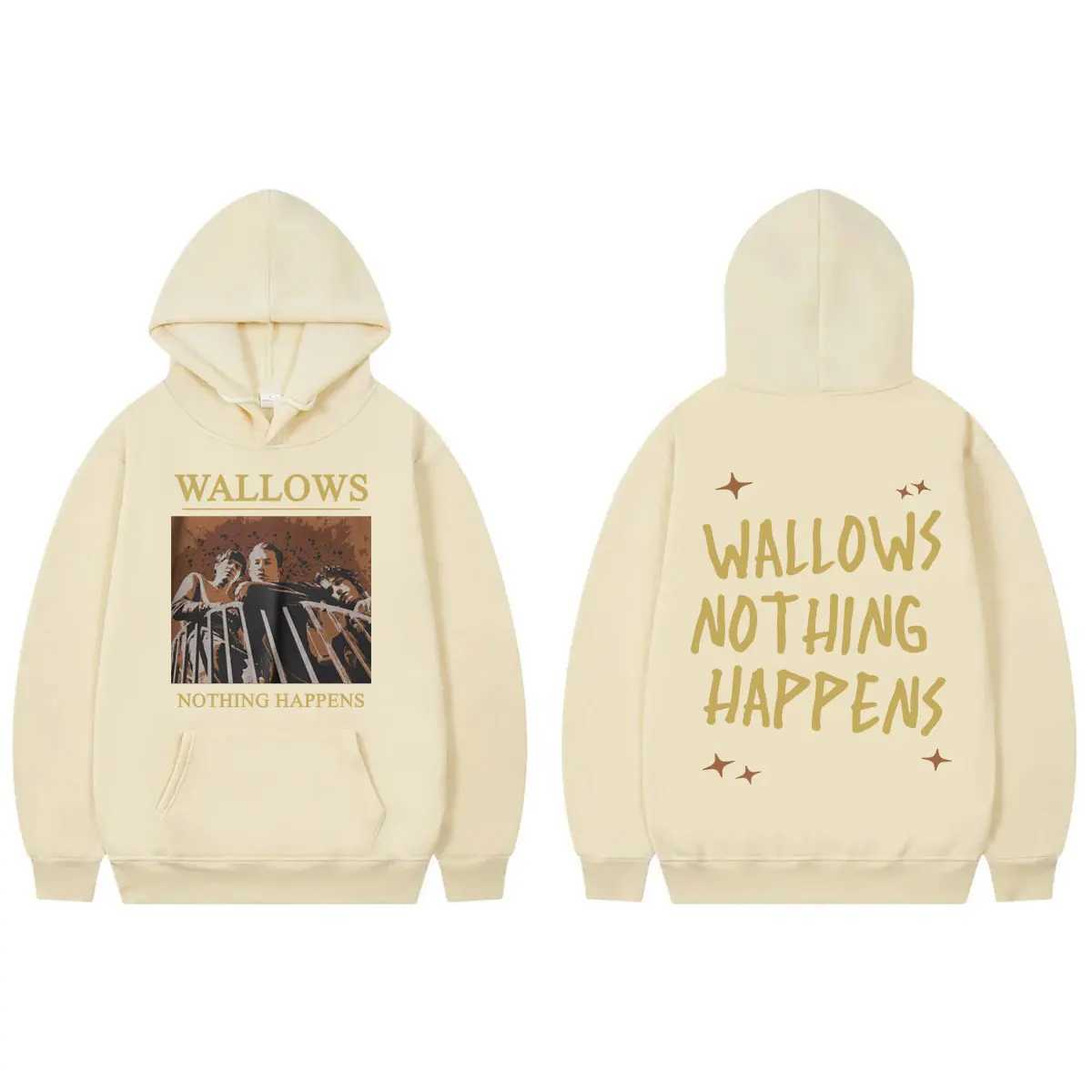 Wallows Bands Graphic Hoodie Harajuku Rock Hip Hop Oversized Clothes Pull up Mens Retro Fashion Hoodie Sweatshirt X241216