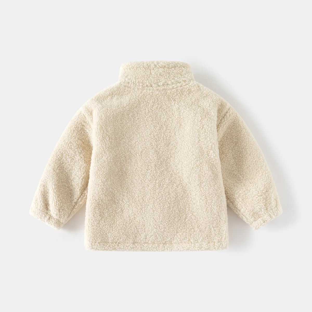2024 Autumn Children Boy 1-6 Years Outerwear Solid Stand Collar Toddler Boy Jacket Granular Velet Thick Zipper Kid Boy JacketXJ241214