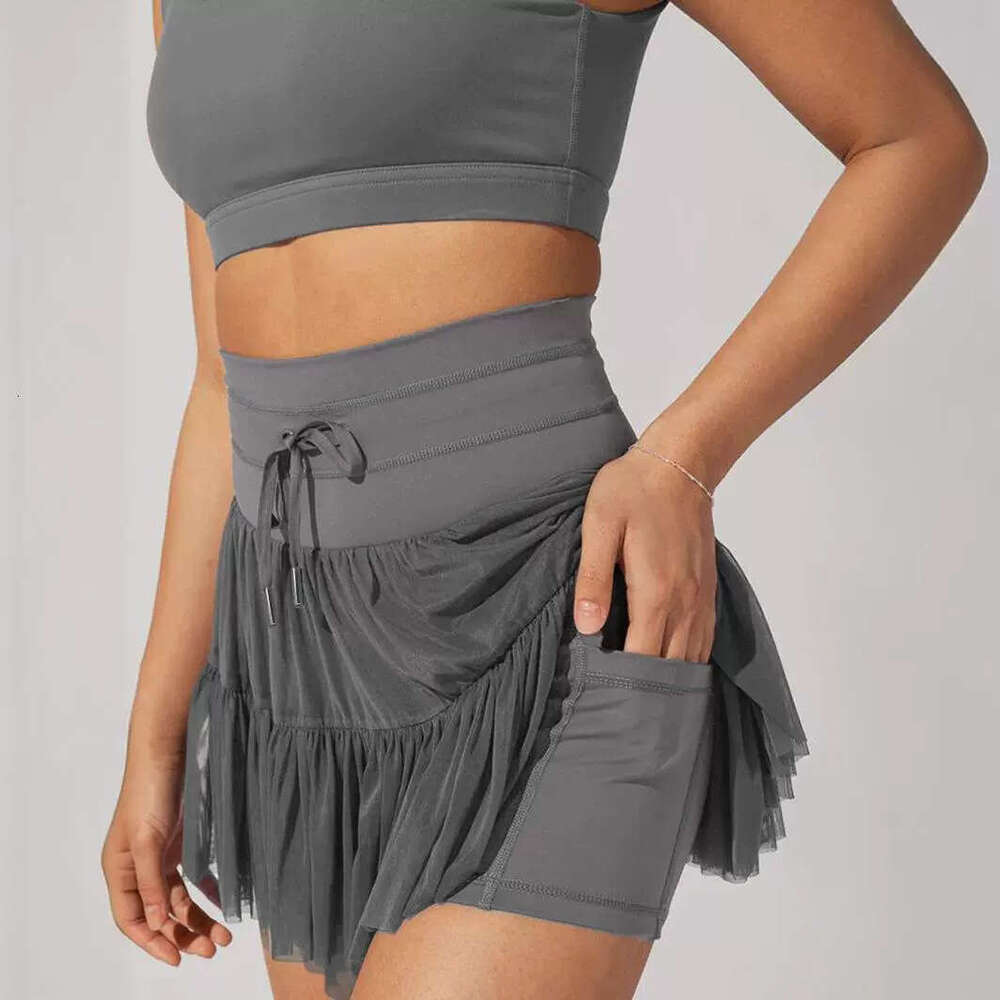 European American Women's Half Safety Pants, Anti Glare, Spring And Summer New Styles, High Waisted Lace Up Pleated Short Skirt, Spicy Girl