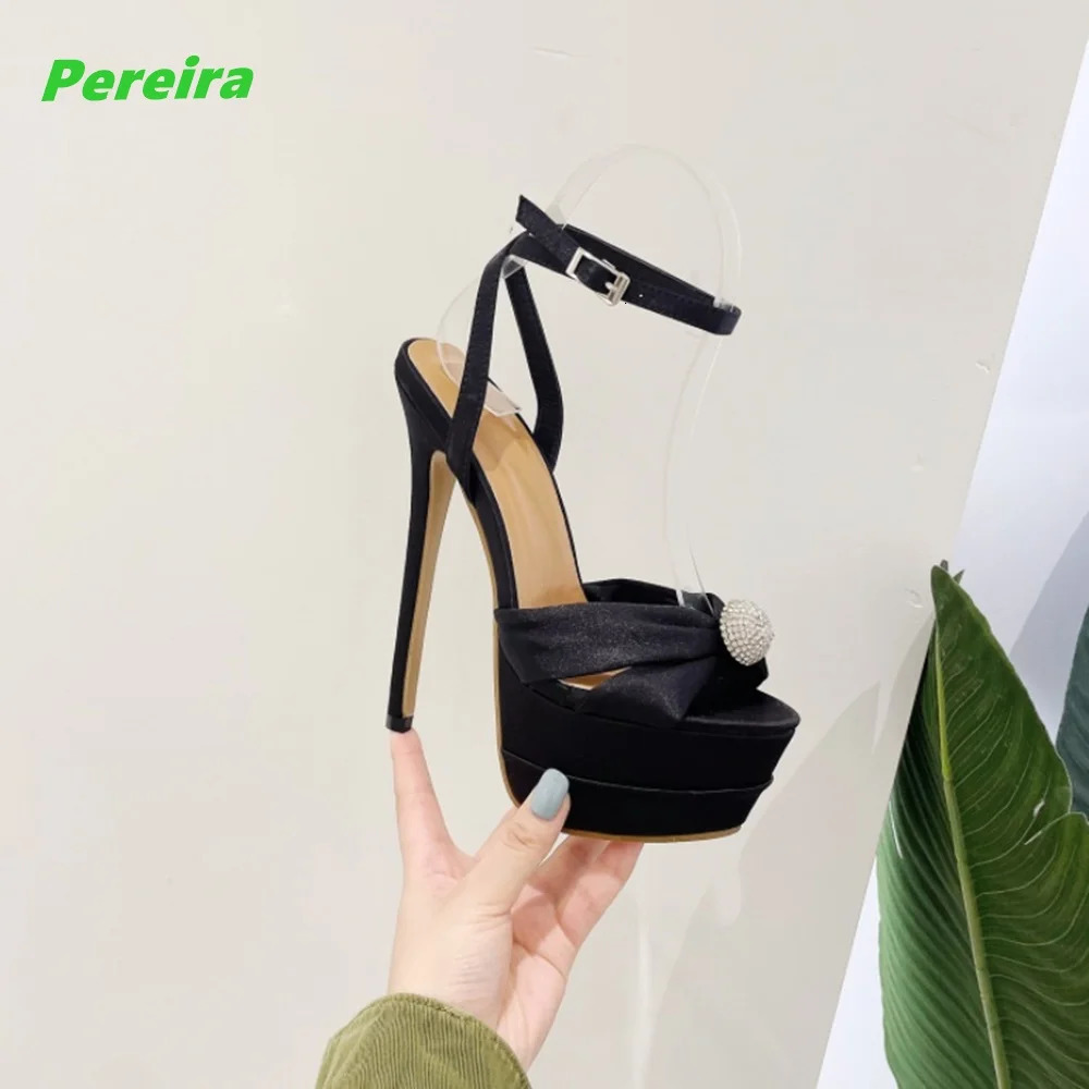 Green Satin s Sandals Arrival Summer Platform Round Toe Super Thin High Heel Solid Fashion Party Shoes 241213
