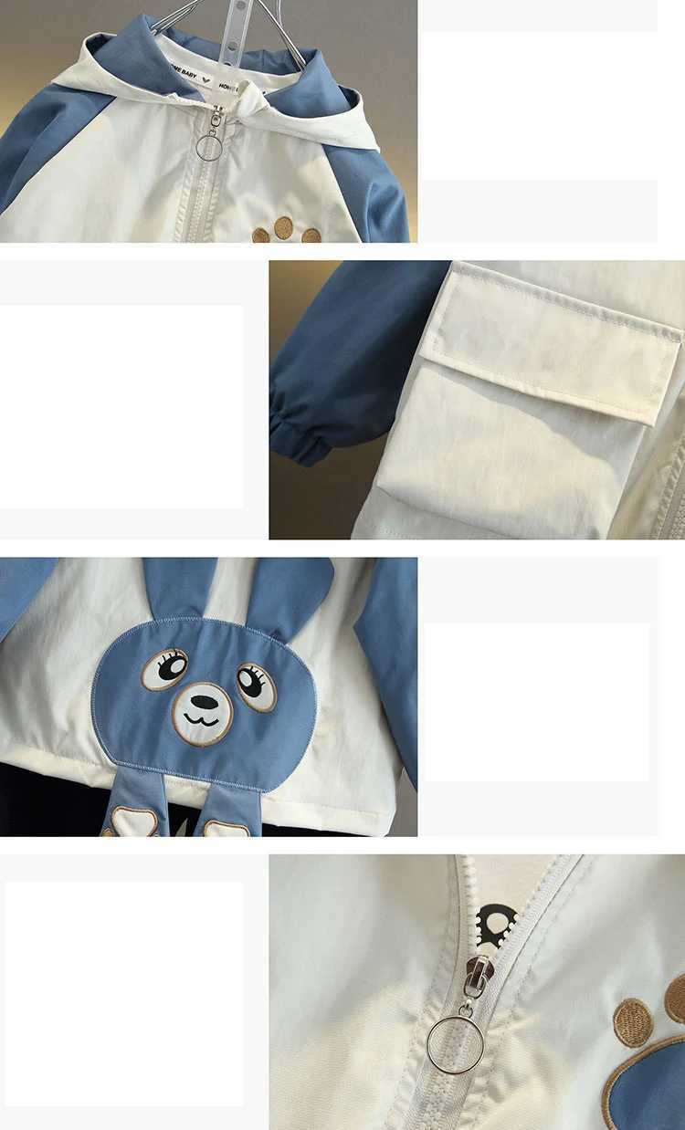 2024 Spring and Autumn boy Childrens Leisure printing Pocket Round neck Zipper Coat Childrens ClothingXJ241214