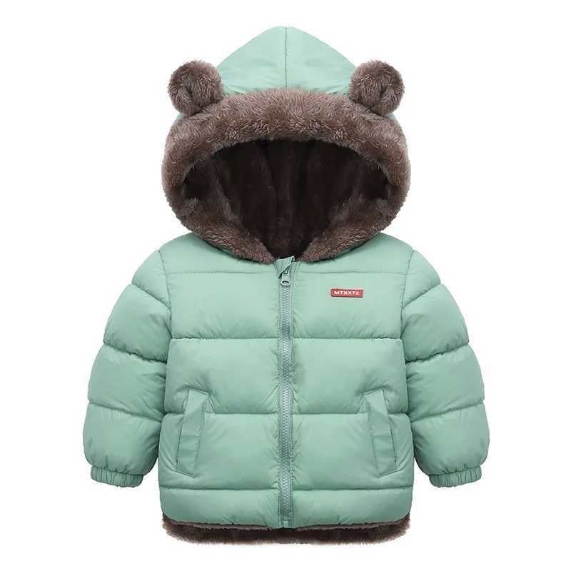 Kids Thick Warm Coats Winter Childrens Fleece Hooded Jackets Autumn Cashmere Padded Snowsuit Boys Girls Cotton OuterwearXJ241214