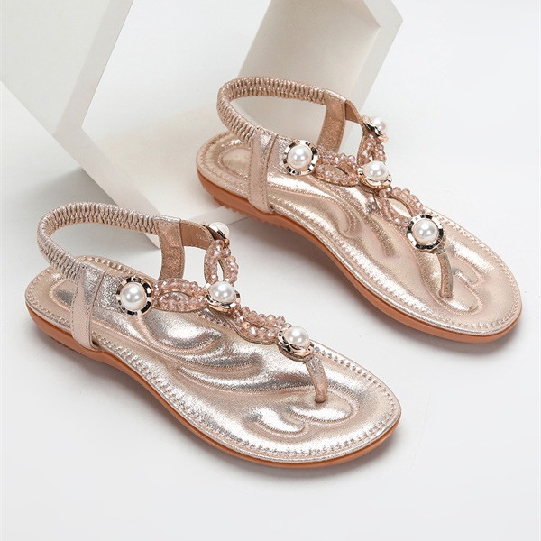 Women Slippers Fashion Flat Bottom New Sandals Seaside Beach Vacation Plus Size Comfort Triple Gold Free shipping