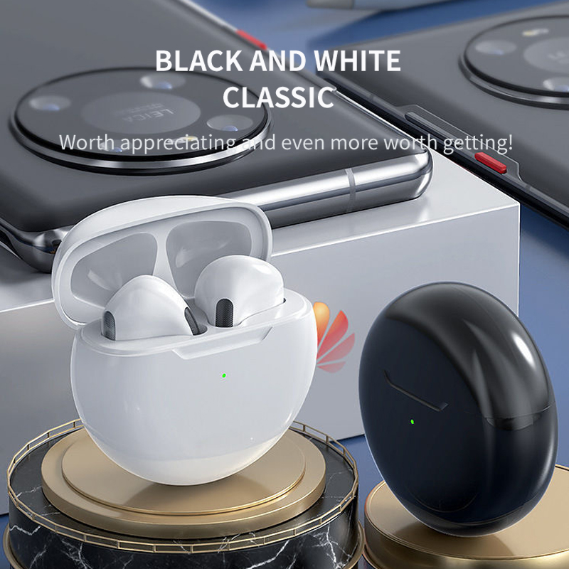 Pro6 HiFi Bluetooth Earphone IPX5 Life Waterproof Wireless Headphones For iPhone Xiaomi Headset HD Mic Call ht38 J6 Pro 6 Earbuds Long Standby