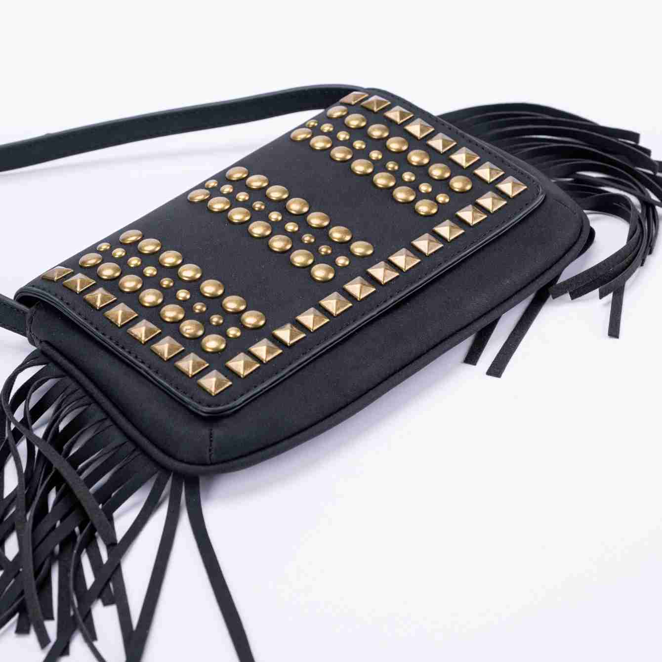Women's bag rivet bag tassel rivet bag trendy spicy girl single shoulder crossbody women's bag handbag 241215