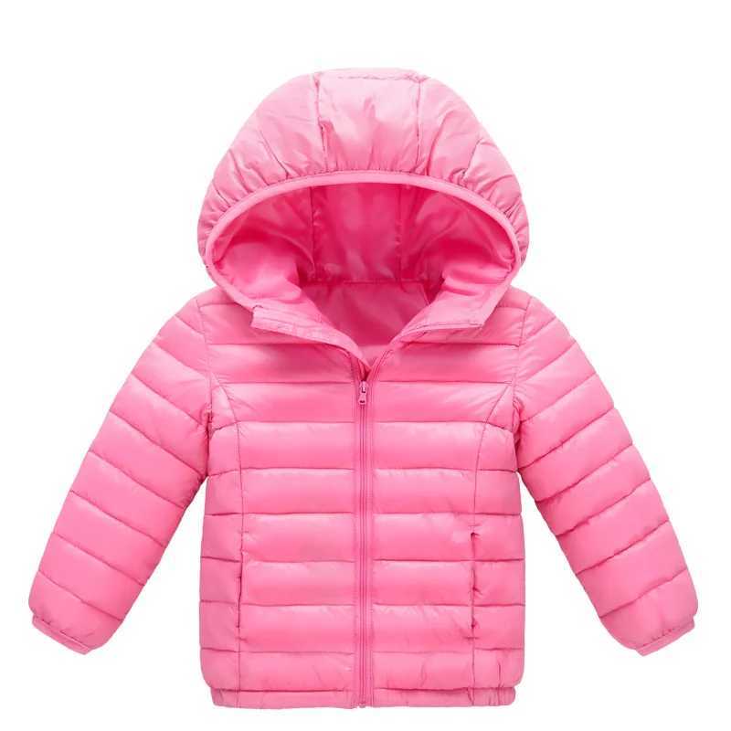 Girls Boys Down Jackets Autumn Thin Warm Coats Children Clothing Big Kids Hooded Cotton Outerwear Teen Snowsuit Jacket 2-12 YearXJ241214