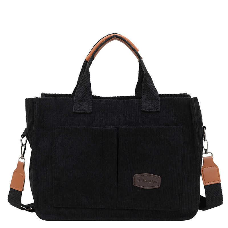 Canvas bag, women's large capacity bag trendy and versatile striped velvet crossbody bag, wide shoulder strap handbag, tote bag 241215