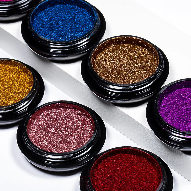 Metal nail glitter powder super bright gold silver red solid mirror pigment dust for gel polish Christmas decoration DIY 241213