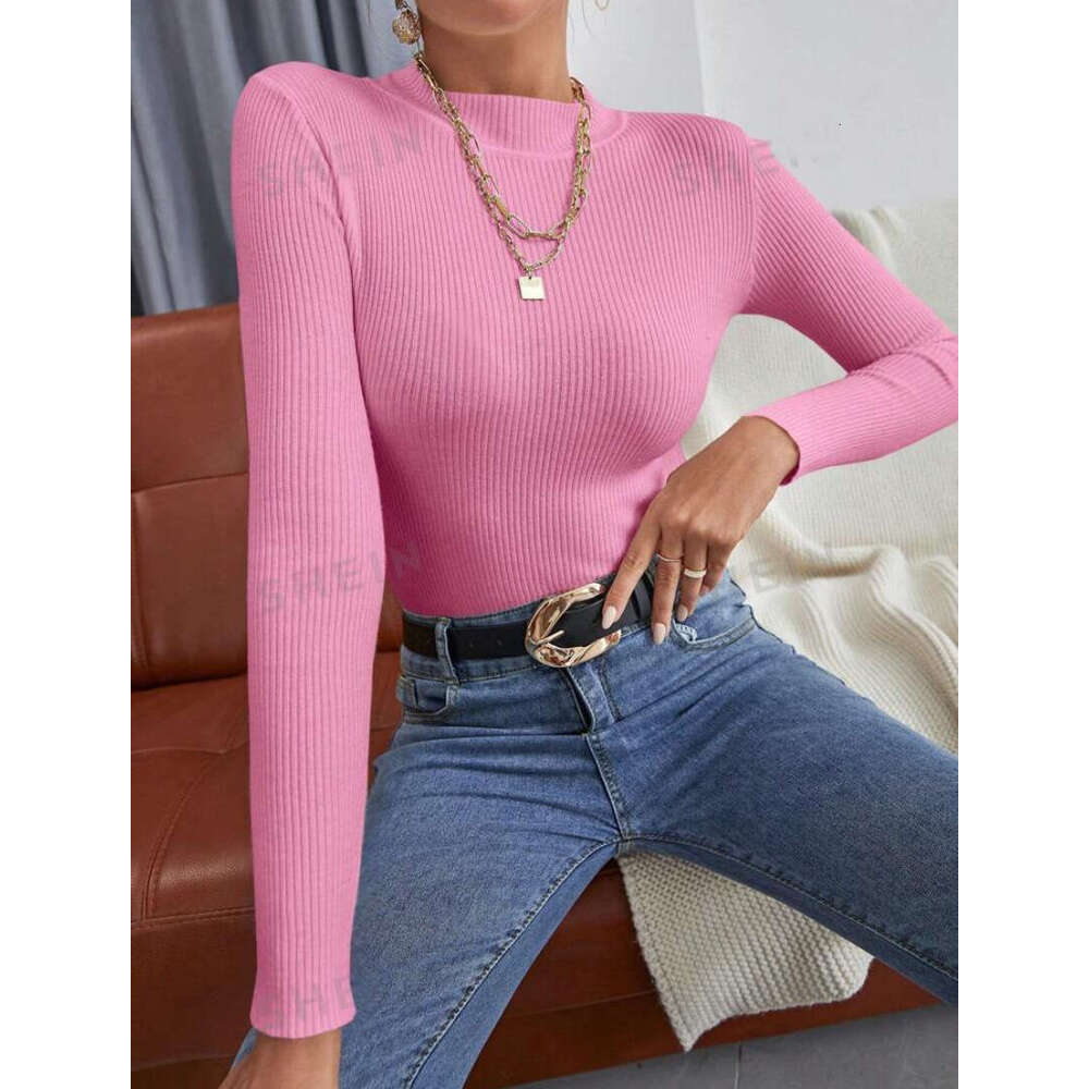 New European And American Foreign Trade Women's Half High Collar Pullover Knitted Clothes For Autumn Women