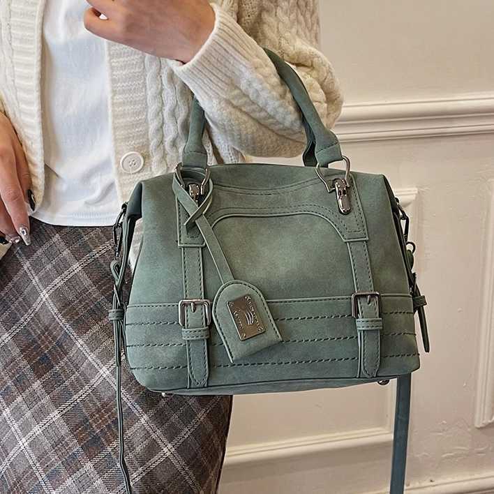 Women's frosted shoulder crossbody bag, large capacity women's handbag, Boston women's bag 241215