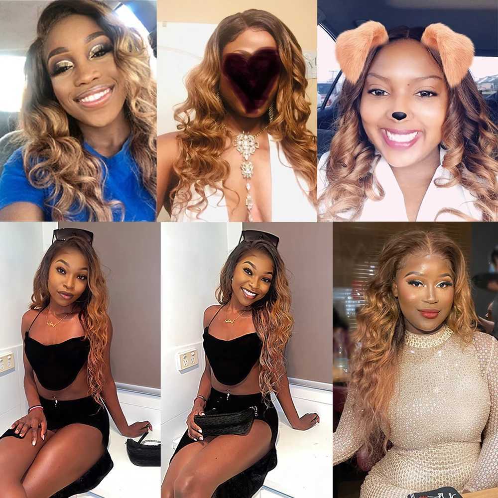 Ombre Bundles With Clo Brazilian Hair Weave Bundles With Clo Brown T4/30 Colored Human Hair Bundles With CloXJ250120