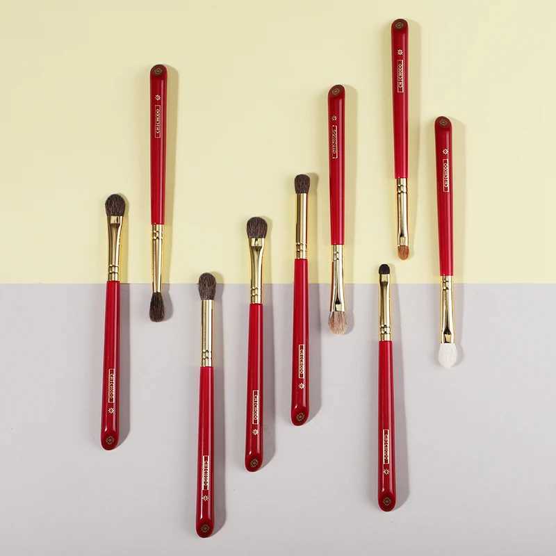 CHICHODO Makeup Brush-Luxurious Red Rose series-Selected Natural Animal Hair EyeBrushes Set-Professional Eye Make Up Brush Tools W241216