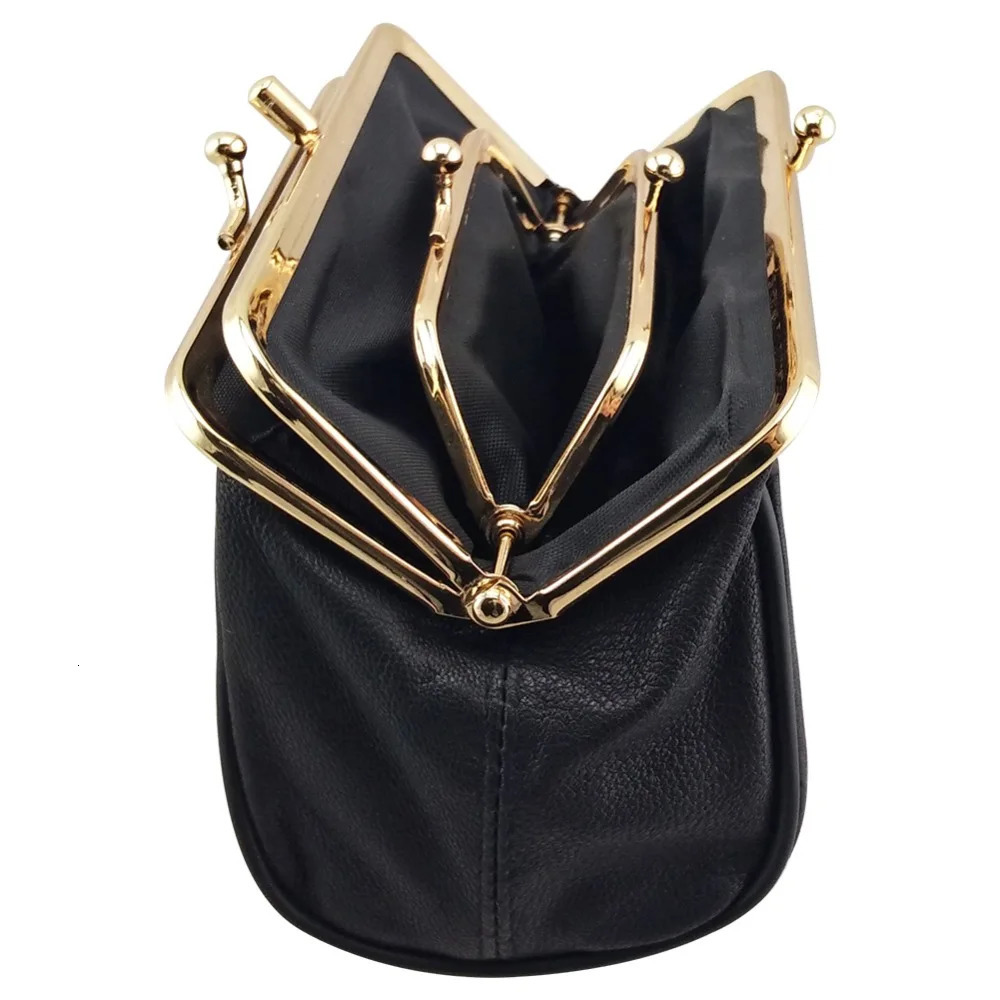 NICOLE CO Original Womens Sheepskin Coin Wallet Girls Metal Frame Change Money Bag Genuine Pickup Bracket Small Wallet 241212