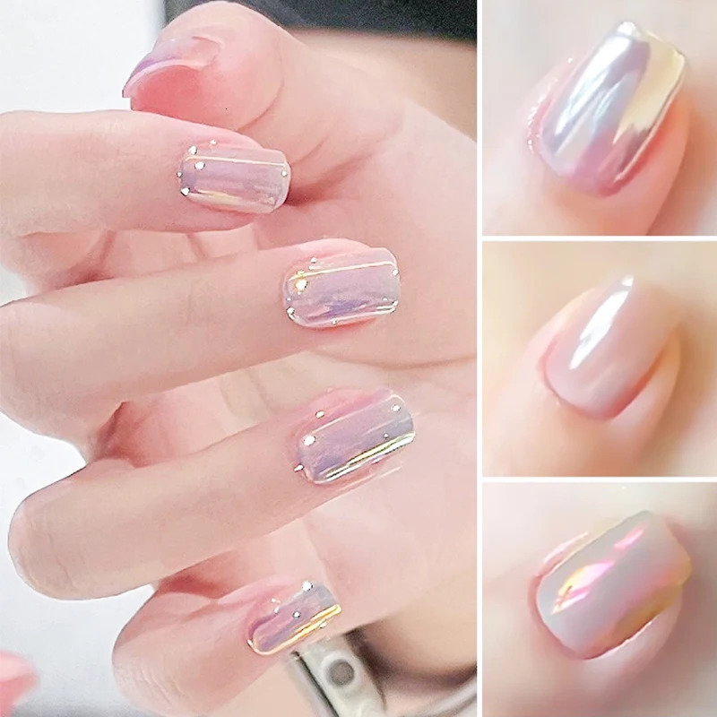 1 bottle of Moonlight Mirror Nail Sparkling Powder Paint Aurora White Chromium Dust Decoration Accessories 241213